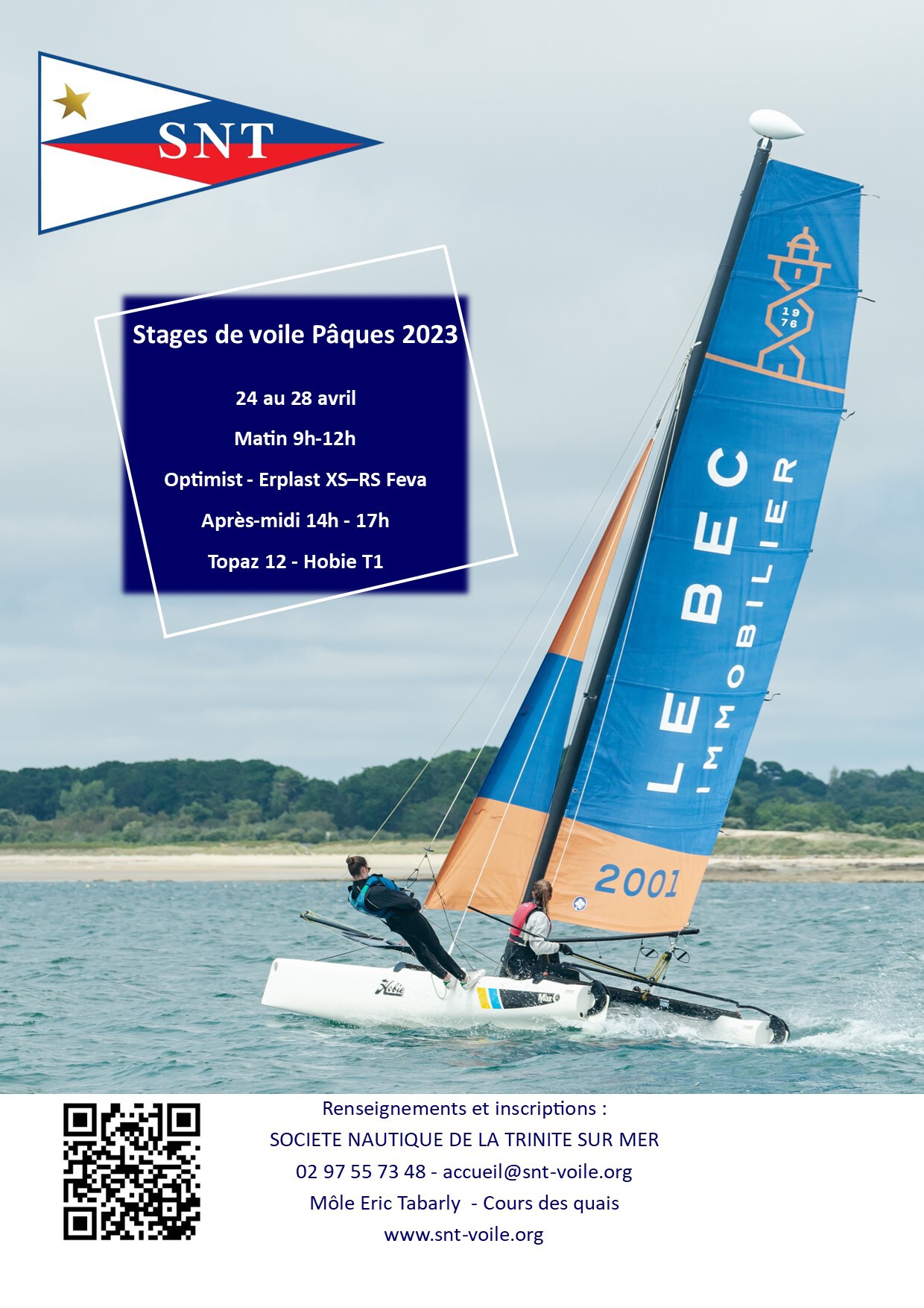 Affiche école de voile Pâques 2023